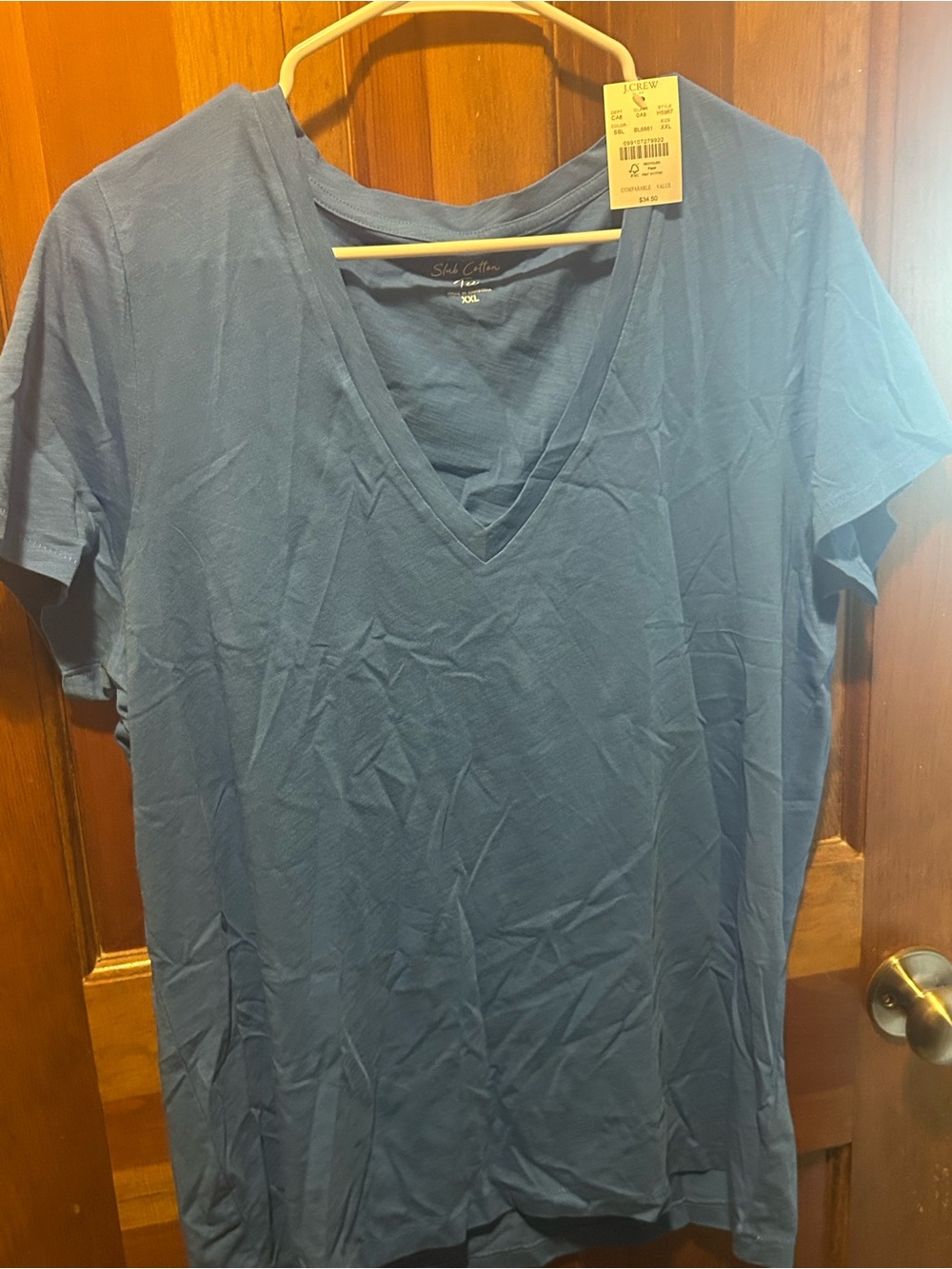 J. Crew Short Sleeve V-Neck T-Shirt in Blue